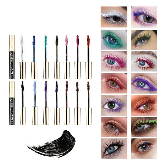 5D Silk Fiber Lash Color Mascara - Waterproof & Long-Lasting 14 Vibrant Colors - 3D Volume & Extreme Length for Creative Eye Makeup