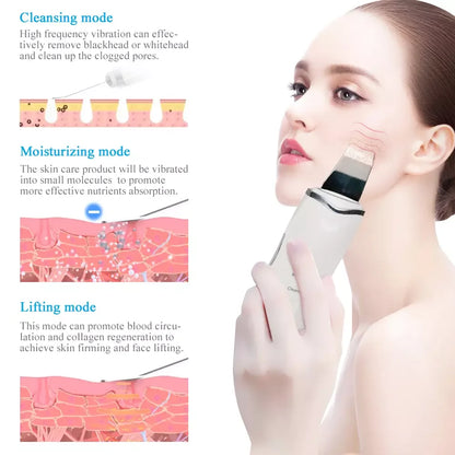 Ultimate Ultrasonic Facial Massager & Skin Scrubber - Professional Face Lift Machine for Deep Cleansing, Pore Refining & Skin Tightening
