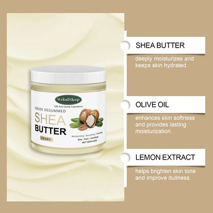 Raw Organic Coconut Body Butter - Ultra-Rich Daily Moisturizer for Deep Hydration, Skin Softening & Tropical Glow