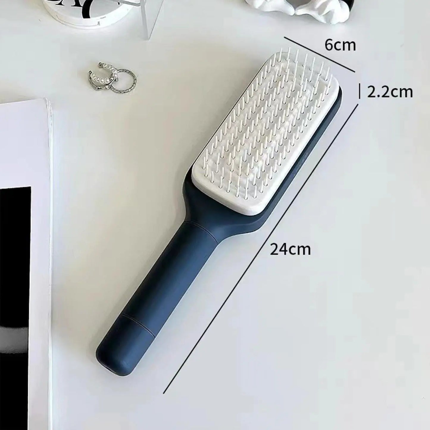 Anti-Static Self-Cleaning Hair Brush - Easy Clean Retractable Massage Comb - One-Click Hair Release Brush for Effortless Hair Care & Scalp Massage