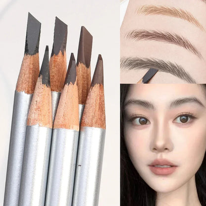 Professional Hard Formula Eyebrow Pencil - Waterproof & Smudge-Proof Flat Tip Brow Liner for Natural Hair-Like Definition - Long-Lasting Peel-Off Pencil