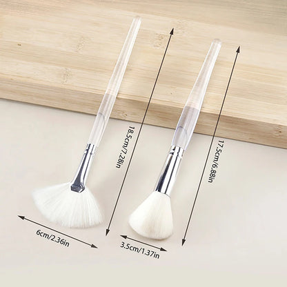 Professional Soft Hair Facial Cleanser Brush - Dual-Ended Face Massage & Mask Application Brush - Portable Gentle Skin Care Tool