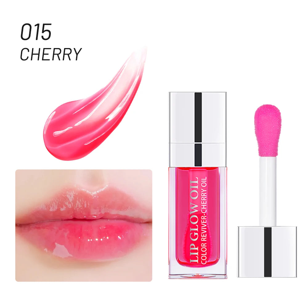 Hydrating Lip Glow Oil - Nourishing High-Shine Lip Gloss - Infused with Raspberry Extract for Soft, Lustrous, and Non-Sticky Lips