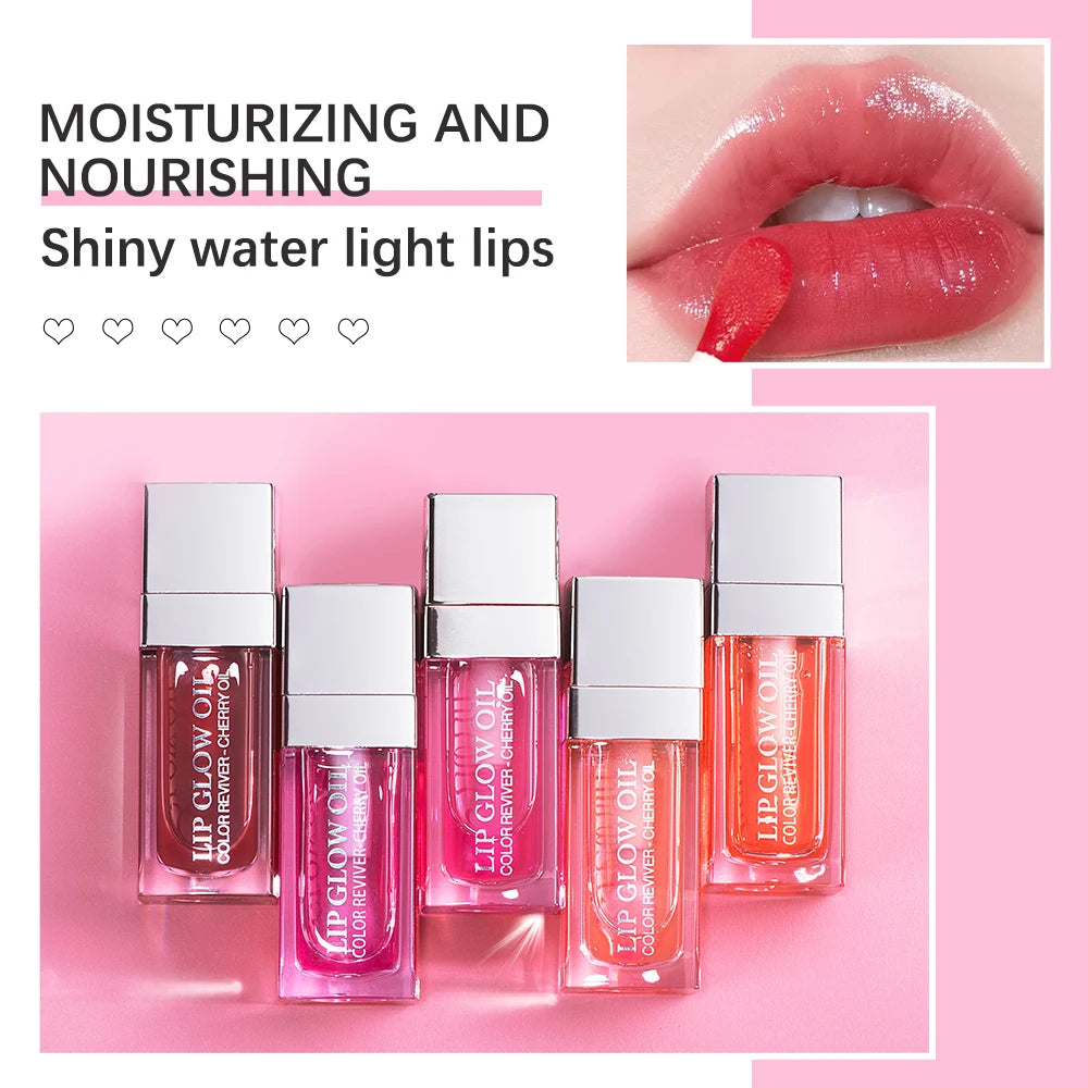 Hydrating Lip Glow Oil - Nourishing High-Shine Lip Gloss - Infused with Raspberry Extract for Soft, Lustrous, and Non-Sticky Lips