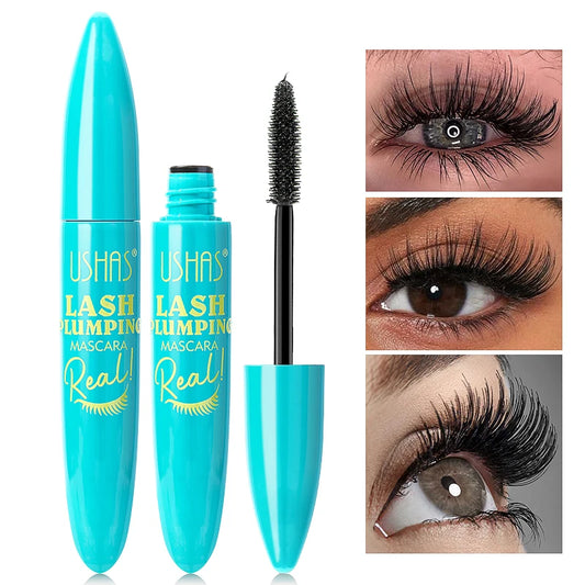 4D Silk Fiber Lash Mascara - Waterproof & Smudge-Proof Liquid Fiber Formula - 360° Volume, Extreme Length & All-Day Wear