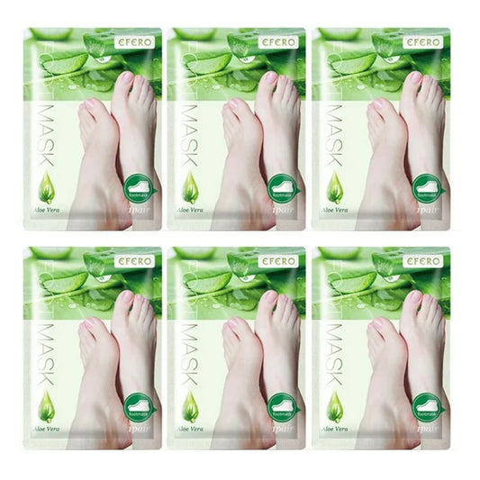 6-Pack Luxury Exfoliating Foot Peel Masks - Professional Spa Socks for Dead Skin Removal, Softening Calluses & Intensive Cracked Heel Repair
