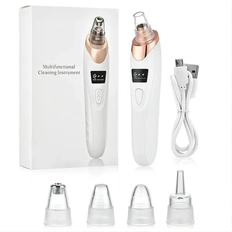Professional Electric Blackhead Remover Vacuum - Pore Cleaner with 5 Suction Heads & USB Rechargeable Acne Pimple Extractor Kit