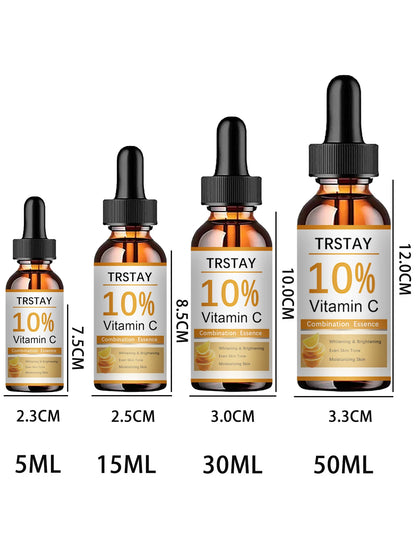 سيروم الوجه بفيتامين سي النقي بنسبة 10% - خلاصة تفتيح البشرة ومكافحة الشيخوخة لتصحيح البقع، وتنعيم البشرة وإضفاء إشراقة طبيعية (30 مل)