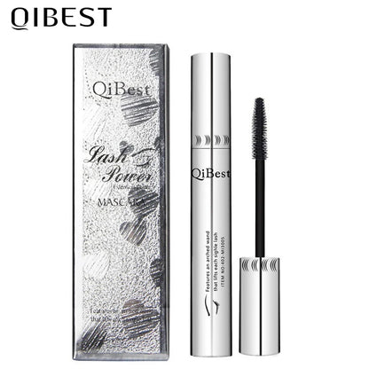 QIBEST 4D Silk Fiber Eyelash Mascara - Waterproof & Long-Lasting Black Mascara for Dramatic Volume & Length