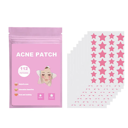 112 Pcs Star-Shaped Acne Pimple Patches - Colorful Hydrocolloid Skin Care Stickers for Spot Concealing & Fast Healing - Fun & Effective Acne Treatment