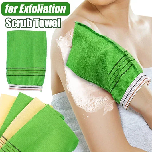 Premium Korean Exfoliating Bath Towel - Deep Cleansing Scrub Mitt for Dead Skin Removal, Body Massage & Ultra-Smooth Skin