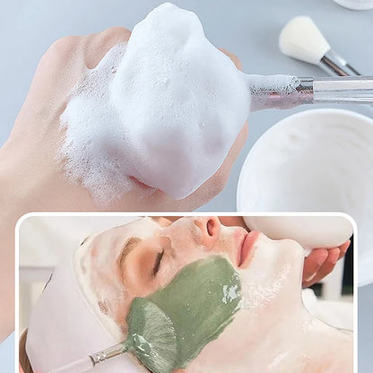 Professional Soft Hair Facial Cleanser Brush - Dual-Ended Face Massage & Mask Application Brush - Portable Gentle Skin Care Tool