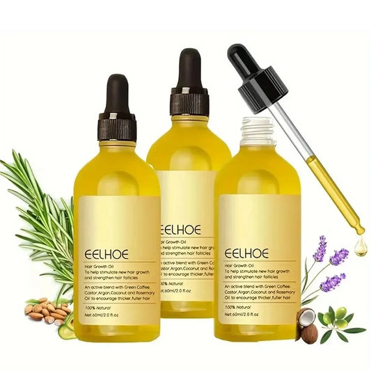 Pure Rosemary Hair Growth Oil Serum - Natural Anti-Hair Loss Treatment for Regrowth, Scalp Repair & Root Strengthening