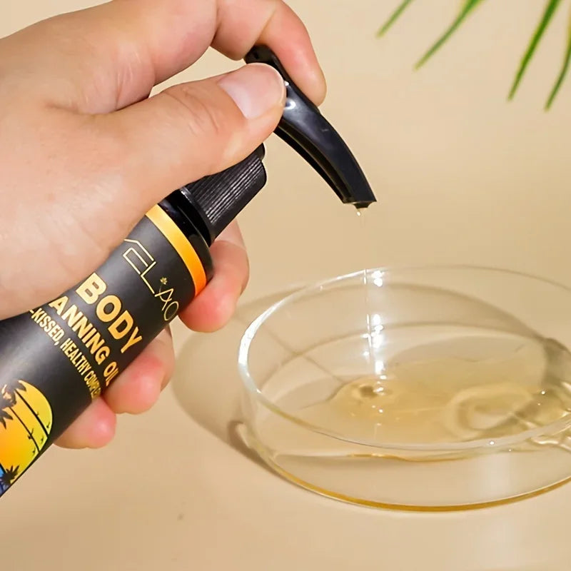 زيت تسمير البشرة فائق الترطيب من ميلاو - مُعزز تسمير مكثف للحصول على سمرة أسرع وأعمق وأكثر قتامة - تركيبة مغذية تمنح البشرة توهجًا ذهبيًا