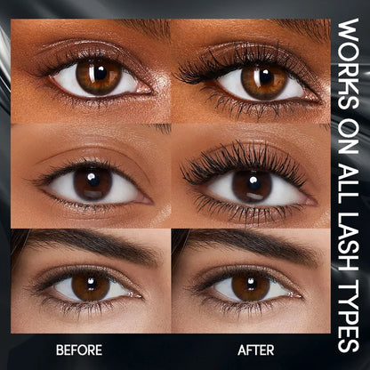 4D Silk Fiber Lash Mascara - Waterproof & Smudge-Proof Liquid Fiber Formula - 360° Volume, Extreme Length & All-Day Wear