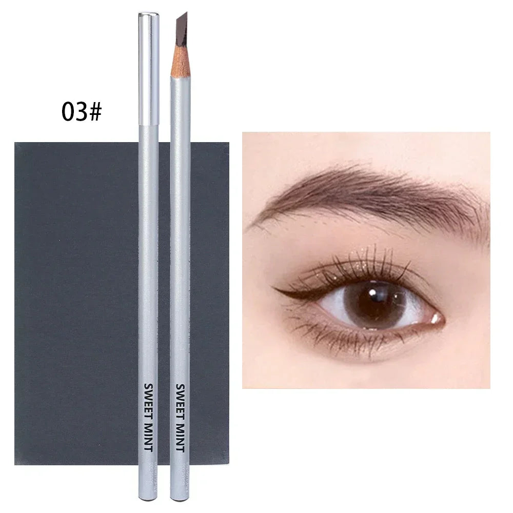 Professional Hard Formula Eyebrow Pencil - Waterproof & Smudge-Proof Flat Tip Brow Liner for Natural Hair-Like Definition - Long-Lasting Peel-Off Pencil