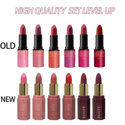 Matte Velvet Lipstick - Long-Lasting Waterproof Formula - Richly Pigmented Smooth Application for All Skin Types