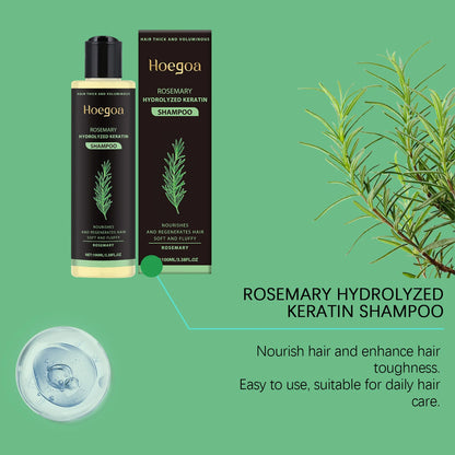 Natural Rosemary Hair Growth Shampoo - Deep Cleansing Scalp Treatment for Strengthening, Anti-Dandruff & Volumizing Care