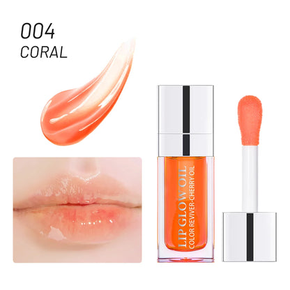 Hydrating Lip Glow Oil - Nourishing High-Shine Lip Gloss - Infused with Raspberry Extract for Soft, Lustrous, and Non-Sticky Lips