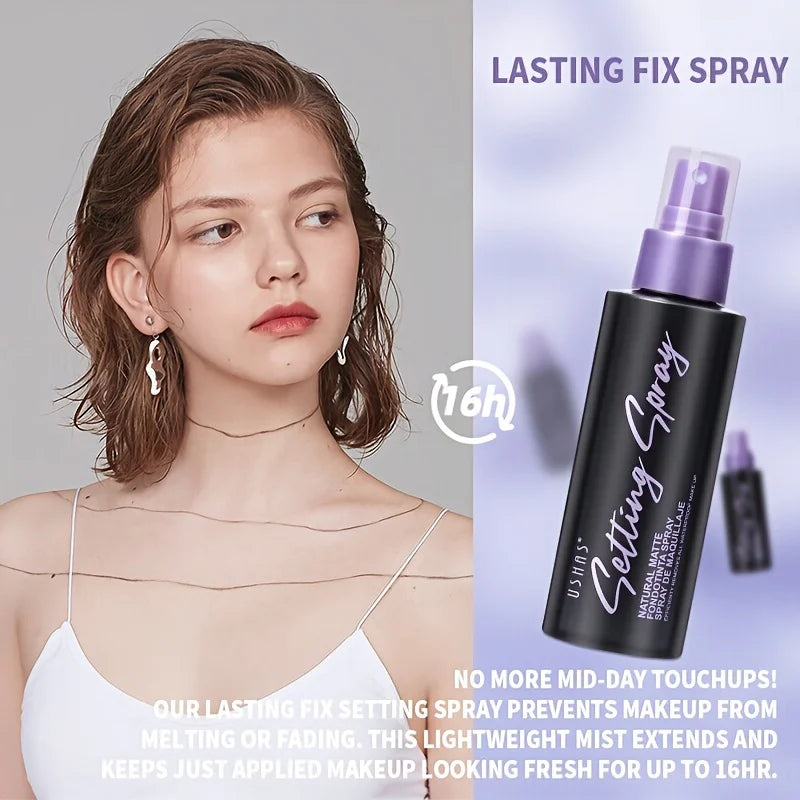 USHAS Professional Waterproof Makeup Setting Spray - Ultra Long-Lasting Matte Finish, Oil Control & Hydrating Foundation Fixer