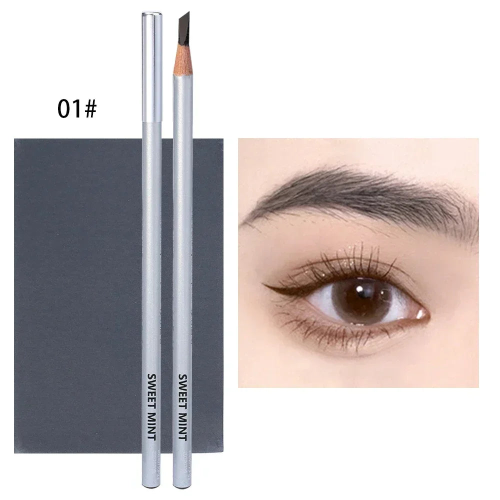Professional Hard Formula Eyebrow Pencil - Waterproof & Smudge-Proof Flat Tip Brow Liner for Natural Hair-Like Definition - Long-Lasting Peel-Off Pencil