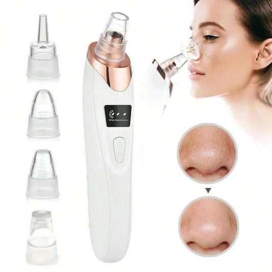 Professional Electric Blackhead Remover Vacuum - Pore Cleaner with 5 Suction Heads & USB Rechargeable Acne Pimple Extractor Kit