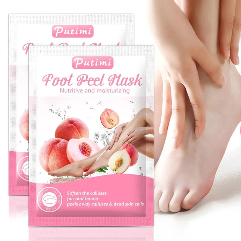 6-Pack Luxury Exfoliating Foot Peel Masks - Professional Spa Socks for Dead Skin Removal, Softening Calluses & Intensive Cracked Heel Repair