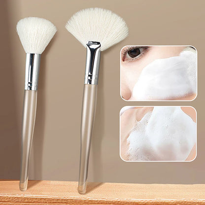 Professional Soft Hair Facial Cleanser Brush - Dual-Ended Face Massage & Mask Application Brush - Portable Gentle Skin Care Tool