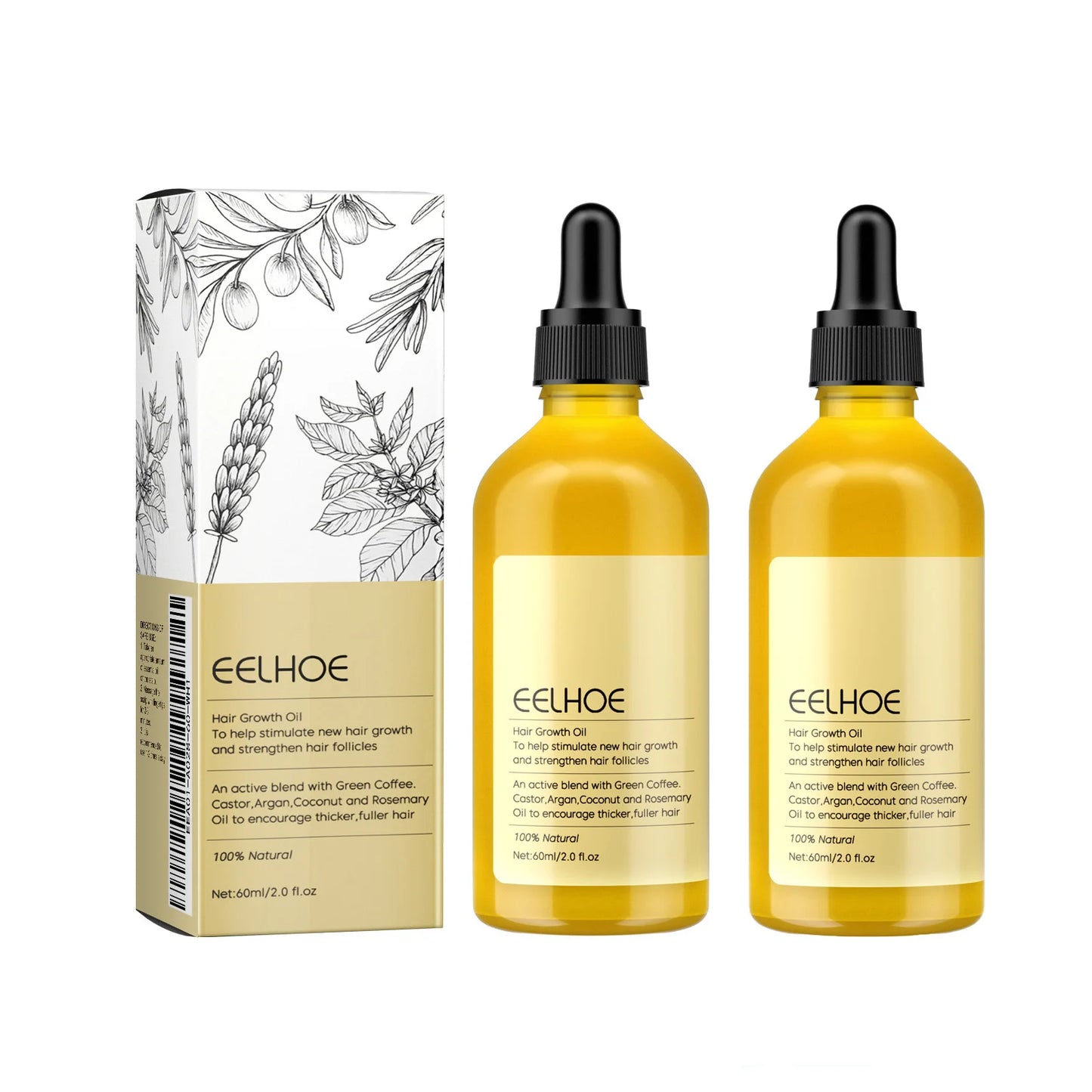 Pure Rosemary Hair Growth Oil Serum - Natural Anti-Hair Loss Treatment for Regrowth, Scalp Repair & Root Strengthening