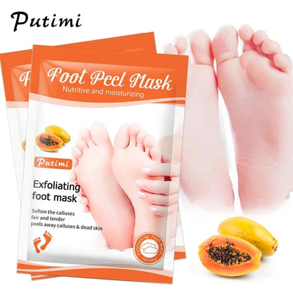 6-Pack Luxury Exfoliating Foot Peel Masks - Professional Spa Socks for Dead Skin Removal, Softening Calluses & Intensive Cracked Heel Repair