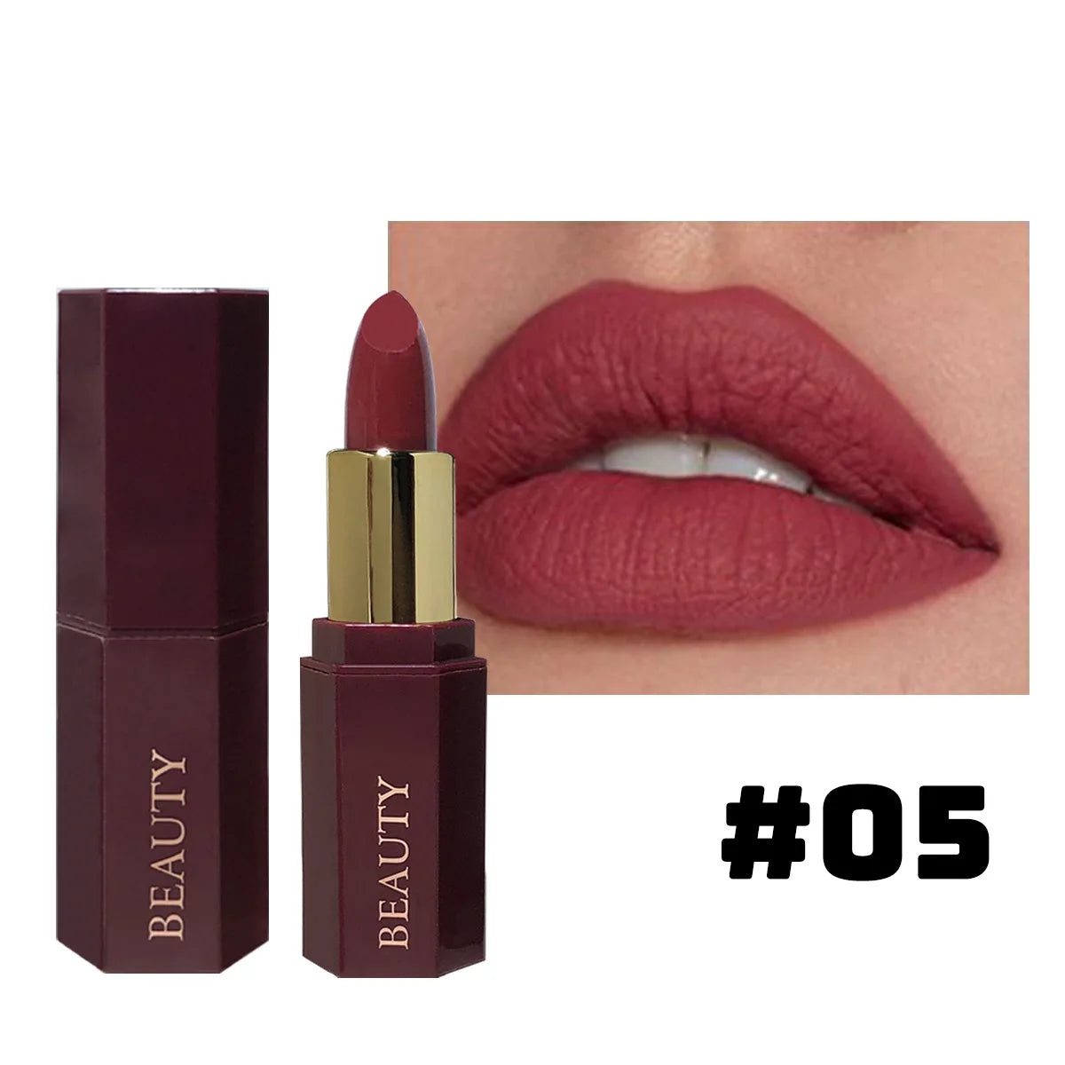 Matte Velvet Lipstick - Long-Lasting Waterproof Formula - Richly Pigmented Smooth Application for All Skin Types
