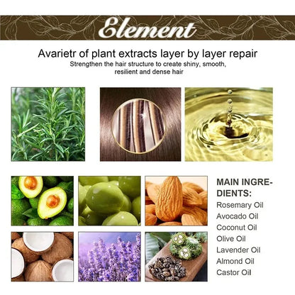 Pure Rosemary Hair Growth Oil Serum - Natural Anti-Hair Loss Treatment for Regrowth, Scalp Repair & Root Strengthening