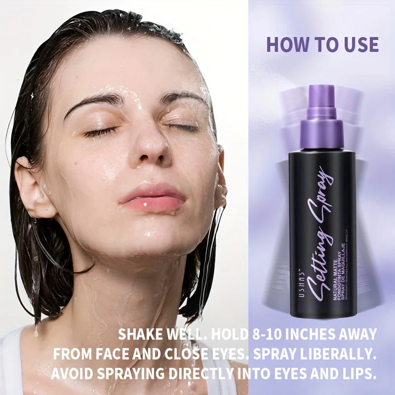 USHAS Professional Waterproof Makeup Setting Spray - Ultra Long-Lasting Matte Finish, Oil Control & Hydrating Foundation Fixer