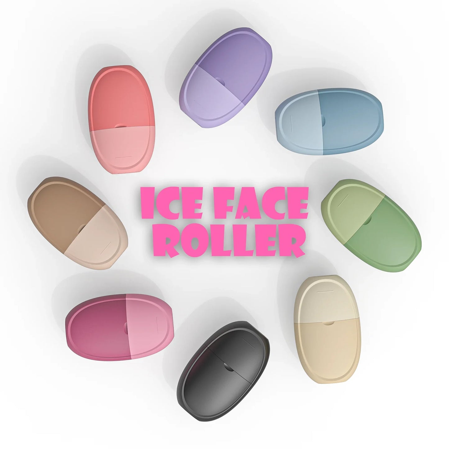 Silicone Ice Face Roller for Face & Eye - Reusable Ice Cube Roller Massager for De-Puffing, Skin Tightening & Natural Glow