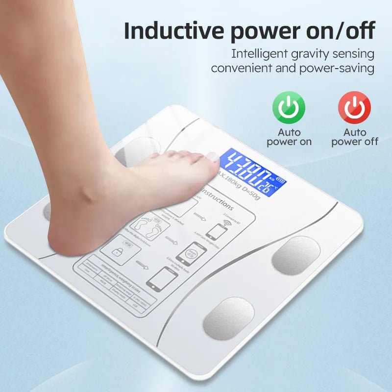 Smart Bluetooth Body Fat Scale - Digital Bathroom Scale with App Connection for Weight, BMI, Body Fat & Health Tracking