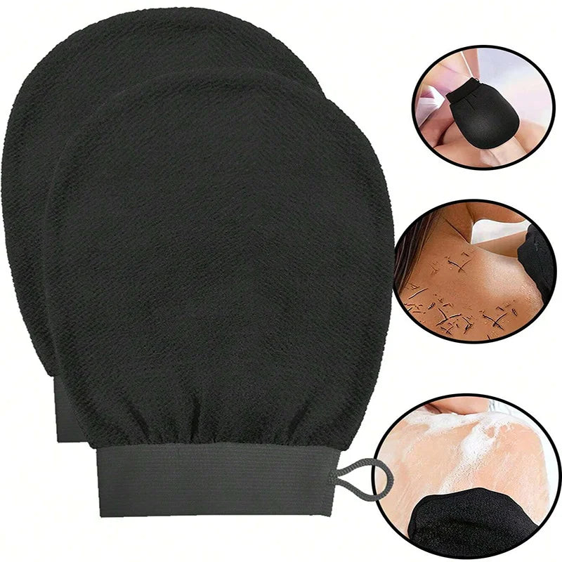 Premium Silk Exfoliating Glove for Body & Face - Deep Cleansing Scrub Mitt for Tan Removal, Skin Smoothing, and Invigorating Massage