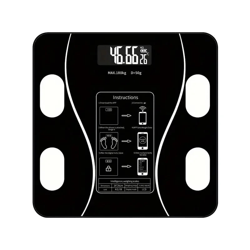 Smart Bluetooth Body Fat Scale - Digital Bathroom Scale with App Connection for Weight, BMI, Body Fat & Health Tracking