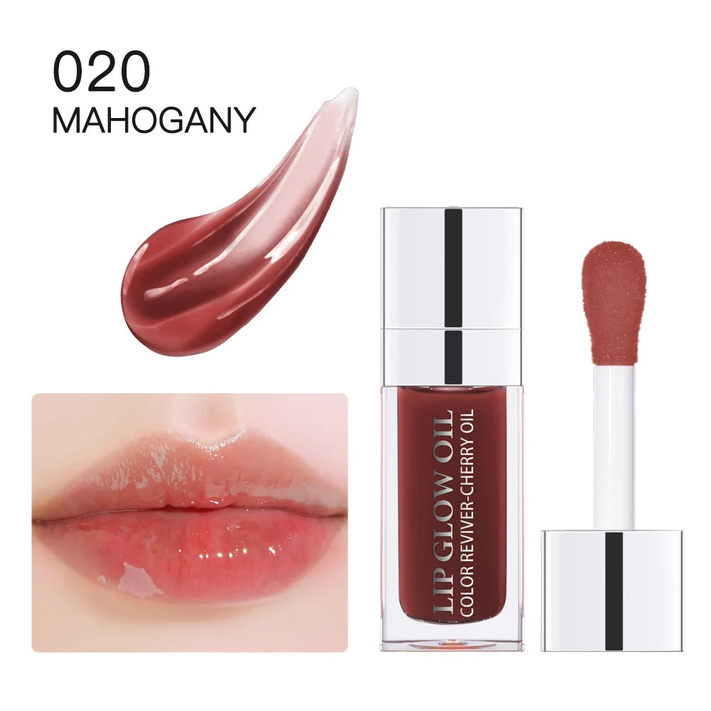 Hydrating Lip Glow Oil - Nourishing High-Shine Lip Gloss - Infused with Raspberry Extract for Soft, Lustrous, and Non-Sticky Lips