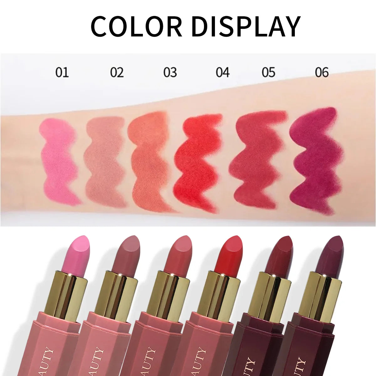 Matte Velvet Lipstick - Long-Lasting Waterproof Formula - Richly Pigmented Smooth Application for All Skin Types