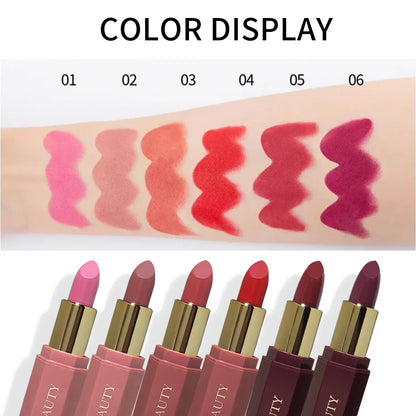 Matte Velvet Lipstick - Long-Lasting Waterproof Formula - Richly Pigmented Smooth Application for All Skin Types