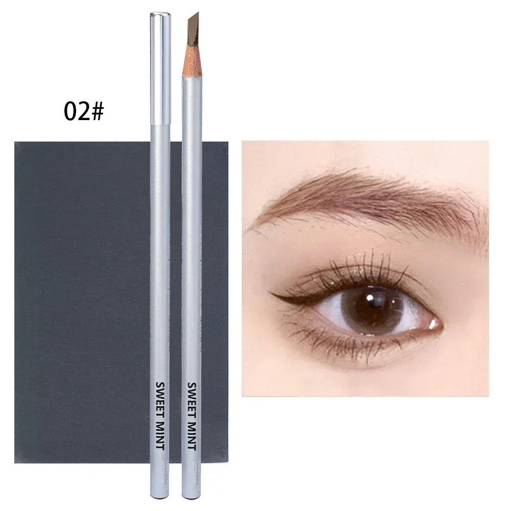 Professional Hard Formula Eyebrow Pencil - Waterproof & Smudge-Proof Flat Tip Brow Liner for Natural Hair-Like Definition - Long-Lasting Peel-Off Pencil