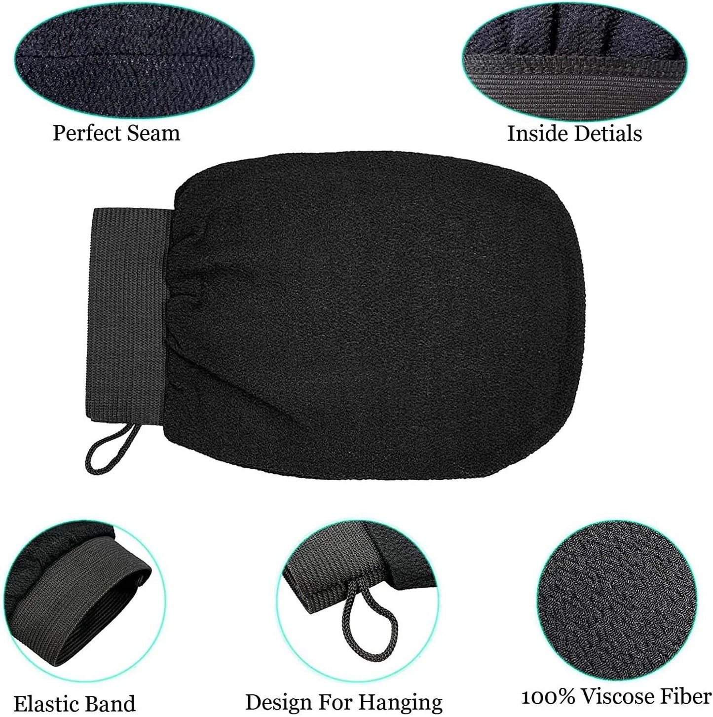 Premium Silk Exfoliating Glove for Body & Face - Deep Cleansing Scrub Mitt for Tan Removal, Skin Smoothing, and Invigorating Massage