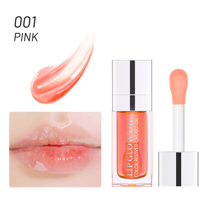 Hydrating Lip Glow Oil - Nourishing High-Shine Lip Gloss - Infused with Raspberry Extract for Soft, Lustrous, and Non-Sticky Lips