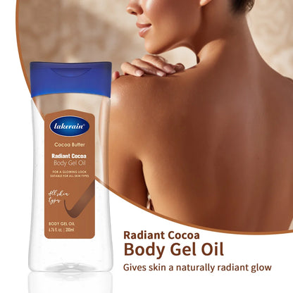 Radiant Glow Cocoa Body Oil Gel - Intense Hydration & Nourishing Butter Treatment for Silky Smooth Skin