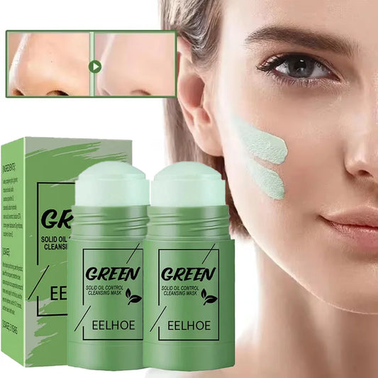 Green Tea Deep Cleanse Mask Stick - Purifying Clay Mask for Oil Control, Pore Cleansing & Blackhead Removal - Solid Cleansing Mask for All Skin Types