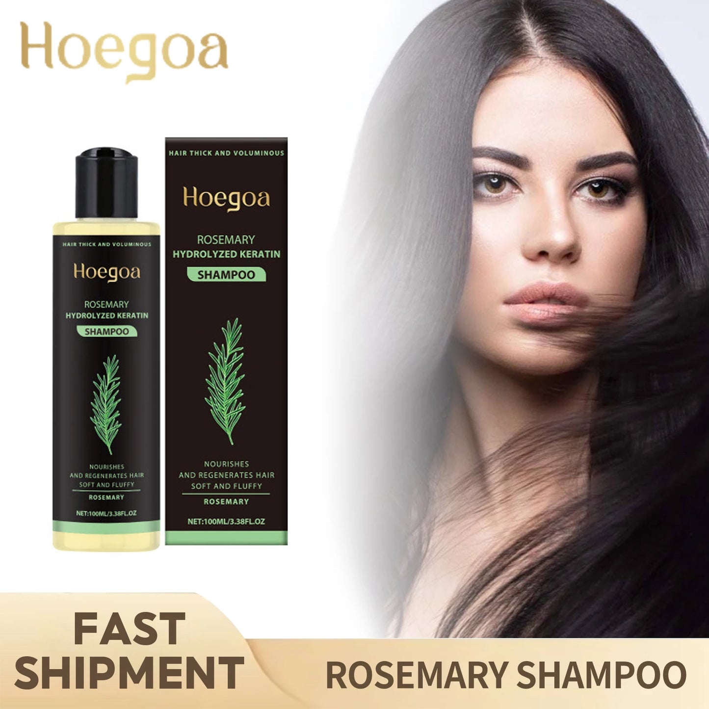 Natural Rosemary Hair Growth Shampoo - Deep Cleansing Scalp Treatment for Strengthening, Anti-Dandruff & Volumizing Care