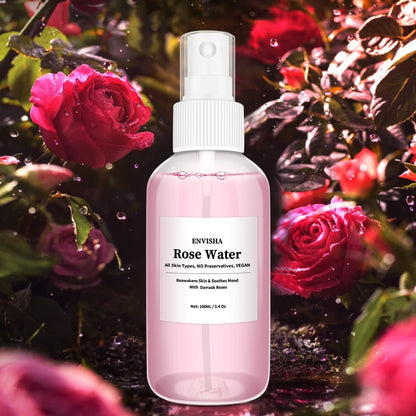 Pure Natural Rose Water Facial Mist - Hydrating & Refreshing Skin Toner for Pore Refining, Makeup Setting & Soothing Care