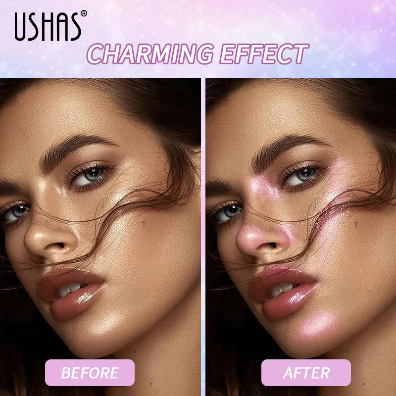 USHAS Liquid Shimmer Highlight Spray for Body & Face - Waterproof & Long-Lasting Glow Mist for a Radiant Diamond Shine Finish