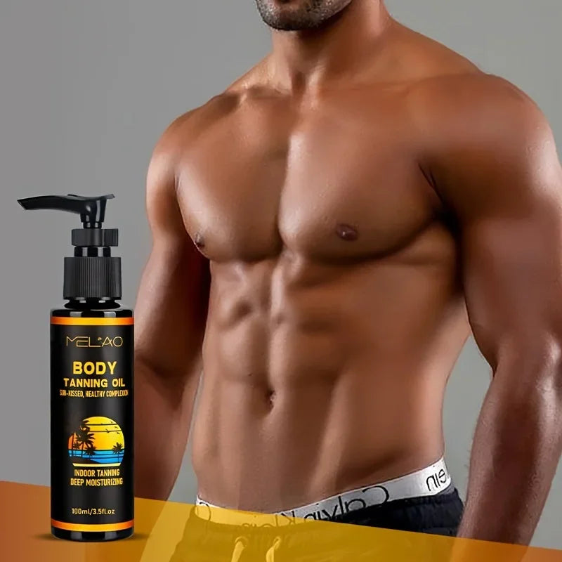 زيت تسمير البشرة فائق الترطيب من ميلاو - مُعزز تسمير مكثف للحصول على سمرة أسرع وأعمق وأكثر قتامة - تركيبة مغذية تمنح البشرة توهجًا ذهبيًا