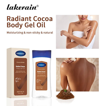 Radiant Glow Cocoa Body Oil Gel - Intense Hydration & Nourishing Butter Treatment for Silky Smooth Skin